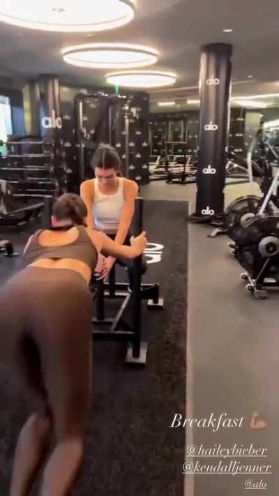 working out with Kendall Jenner