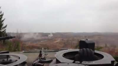 Finnish Leopard 2 engaging a target T-55.