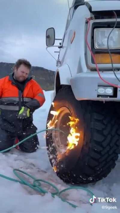 Putting a tire back on the rim