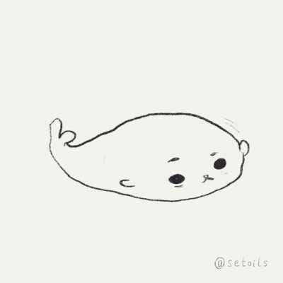 Squishy baby harp seal animation I made ^-^ (insta @setoils)