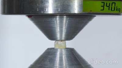 Hydraulic press vs human tooth