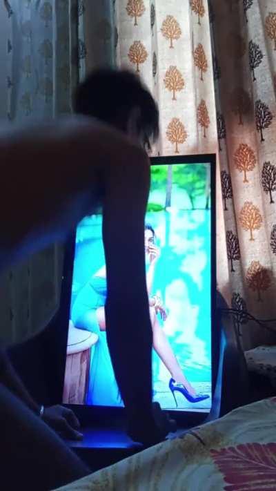 Big screen lick tribute to kriti sanon dm for paid personal tributes full video available on my paid group