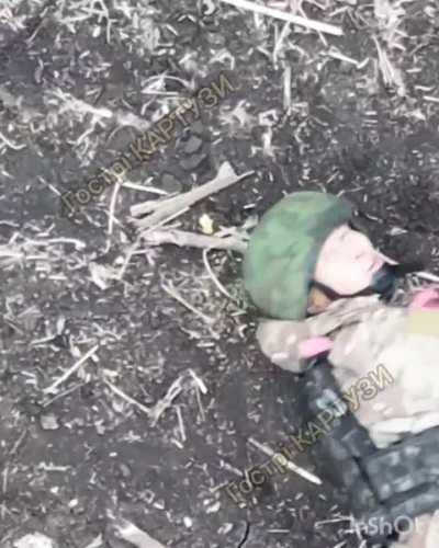 Ukrainian grenade drop on a possible North Korean soldier. Selydove, 10 November 2024