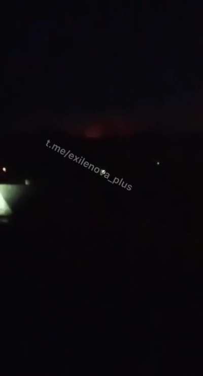 Still ongoing fire and secondary explosions in Toropets, Russia