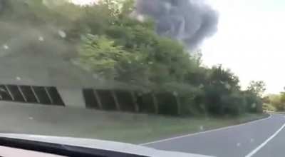 rosZMI reports that a fuel storage base in Belgorod Oblast is on fire after a drone attack. Locals report about explosions and burning fuel.