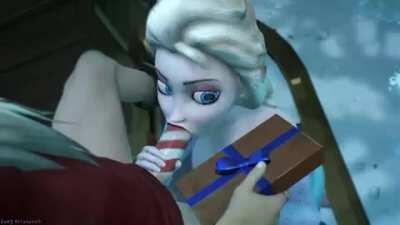 Elsa turning in one of Santa's ho ho hos