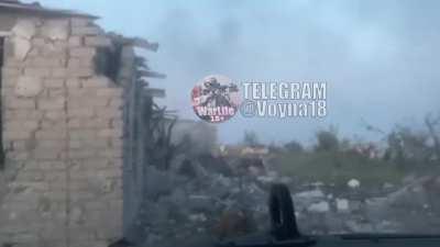 A Ukrainian HMMWV comes under fire during an infantry landing in the Donetsk region.