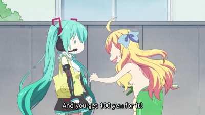 Miku's 10 yen profit [Jashin-chan Dropkick X]