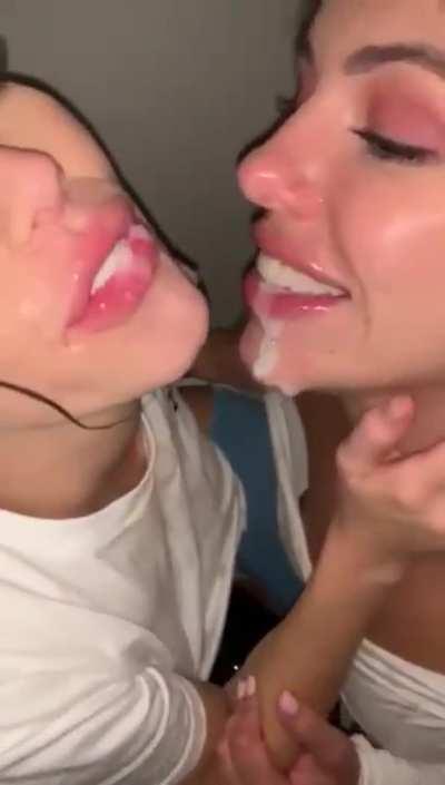 Your gf bought her bestie who hates cum but now after tasting yours she is now addicted 