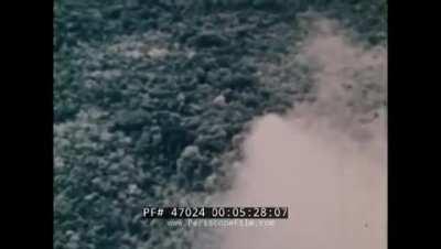 USAF jet catches incoming AA fire on its pod camera while on a combat mission over North Vietnam