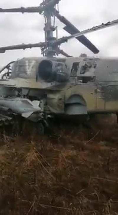 Downed Russian Ka-52 helicopter in Ukraine. [2/2]