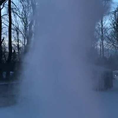 -25 in Duluth this morning. Might as well play with science. Boiling water to snow in the cold cold air.