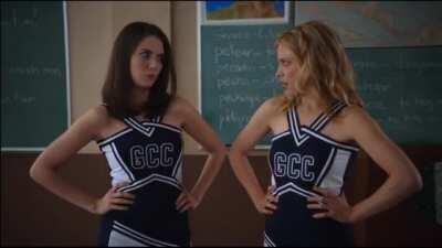 Alison Brie And Gillian Jacobs, girl wrestling