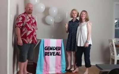 Straight parents doing a gender reveal party that is really about gender and not about sex and explosions.