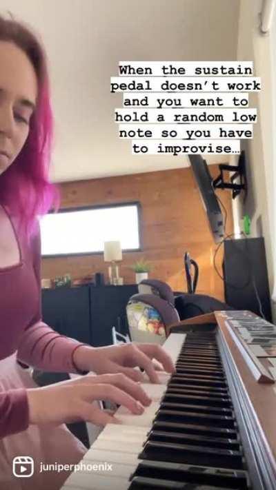 With a broken piano, you need to improvise