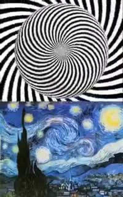 The best way to see Van Gogh's &quot;Starry Night&quot; is to stare at the center of the spiral for 20 seconds and then look at the painting