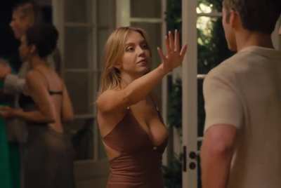 Brown dress scene from 'Anyone but You'