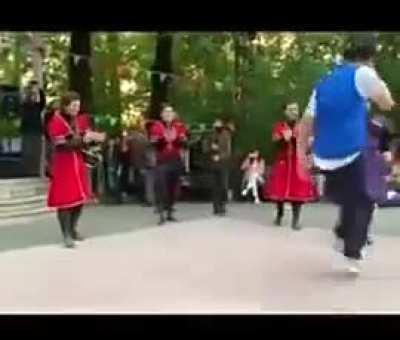 Caucasian Dance vs Breakdance battle