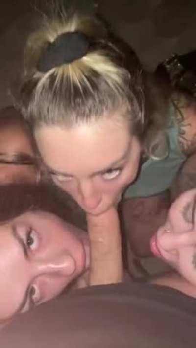 Triple beach blowjob