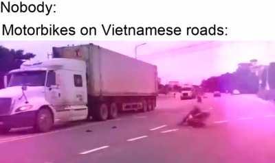 Anything can happen on Vietnamese roads