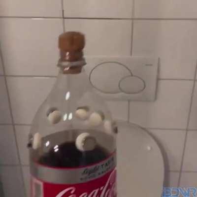 mentos + coke + toilet