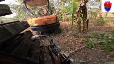 Pa-O National Defense Force fighter firing at Myanmar Army or PNA (Pa-O National Army) troops. Video posted by PNDF member Araw Sorin on June 26.