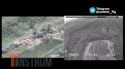 Ukrainians strike Russian position using an kamikaze FPV Racing drone