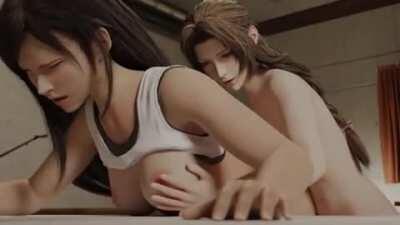 Tifa Gets Fisted By Aerith (Tifan) [Final Fantasy 7]