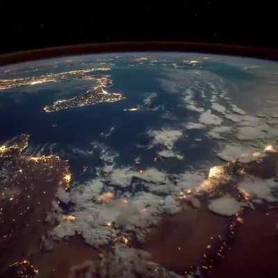 Earth at night viewed from space