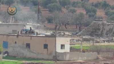 SAA soldiers hit with an ATGM.