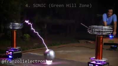 7 game soundtracks played by a musical Tesla coil