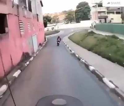 Policeman chasing