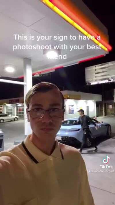 Making new friends at the gas station