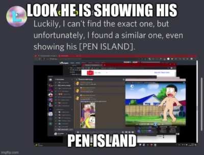 Showing his “Pen island”