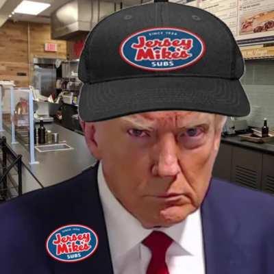 Donald trump has his first and last day at jersey mikes