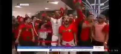 Moroccan fans protesting an official who didn't equally distribute the tickets given by Morocco FA