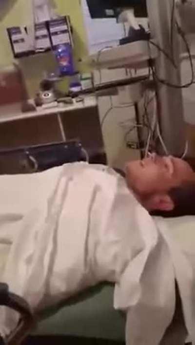 Guy wakes up from surgery