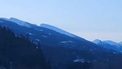 A Mysterious 'Giant Entity' was filmed on top of mountain - after this video was taken, shortly after Andrew Dawson was announced deceased - British Columbia, Canada - 2022