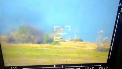 Stugna-P ATGM crew of the Ukrainian 80th Air Assault Brigade obliterating a Russian AFV.