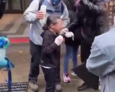 Police in Seattle pepper sprayed a child in the face.