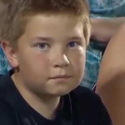 Kid does an Intense stare down during ESPN