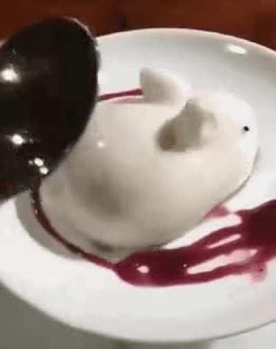 Jiggly bunny dessert spoon slapping