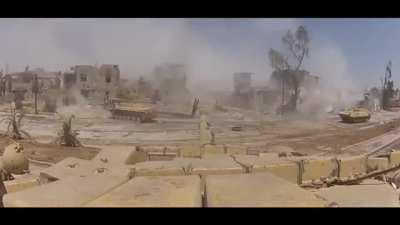 Damascus 2013, SAA BMP-2 hit by IED but the crew survived.