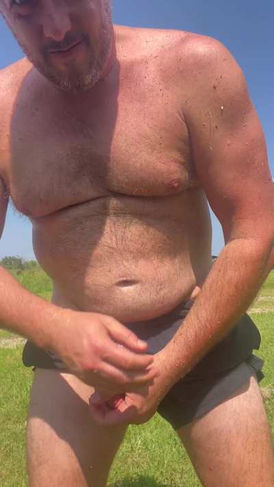 Just finished cutting the grass...hot, dirty and horny af!