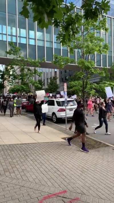 For what it’s worth, here’s some video of the actual protest. Powerful and nonviolent.