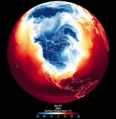 Temperature timelapse of North America, December 2022 to early January