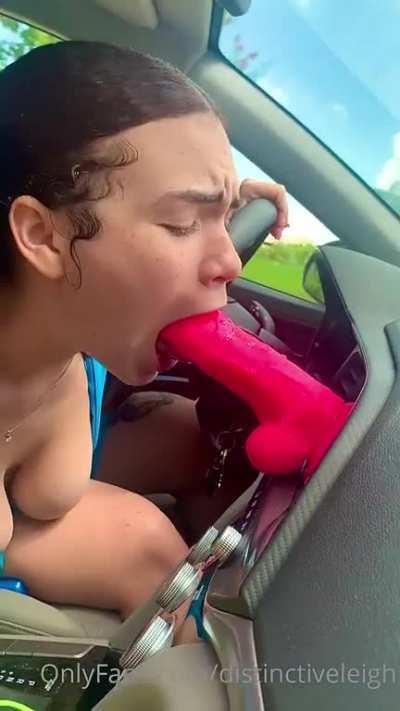 Gorgeous Lightskin Baddie Sucking Dick And Driving With Them Titties Bussin’ Out Sheeesh 😮‍💨🐐 Throat Goat Thursday