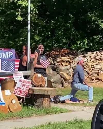 Trashy Franklinville Trump supporters mock the death of George Floyd at a BLM march