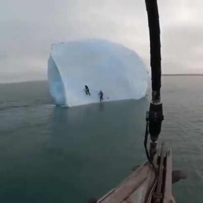 this is why you shouldnt climb on icebergs 😳