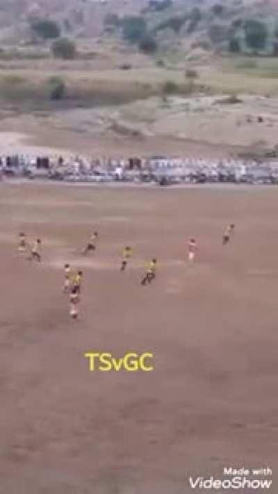 Freekick In Peshawar Football League In Pakistan